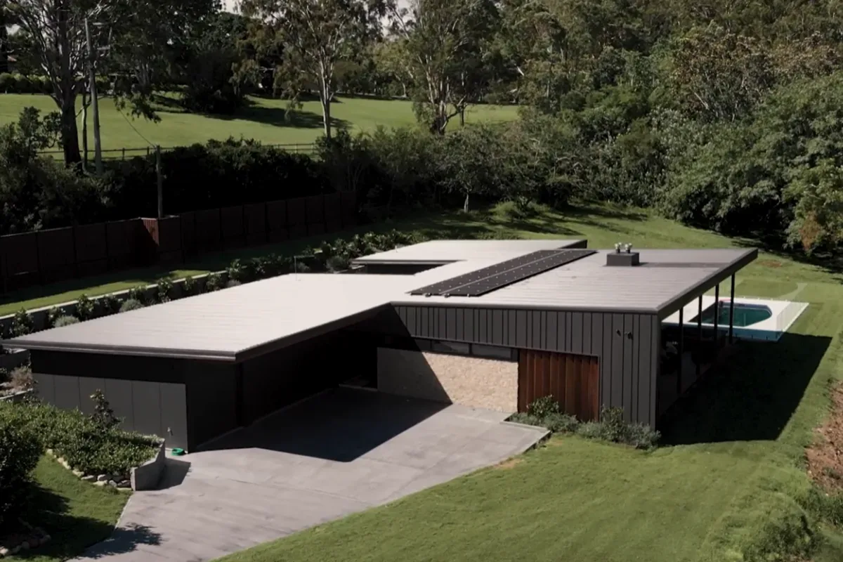 Colorbond Monument standing seam — Brookfield Pavilion House by Euroclad
