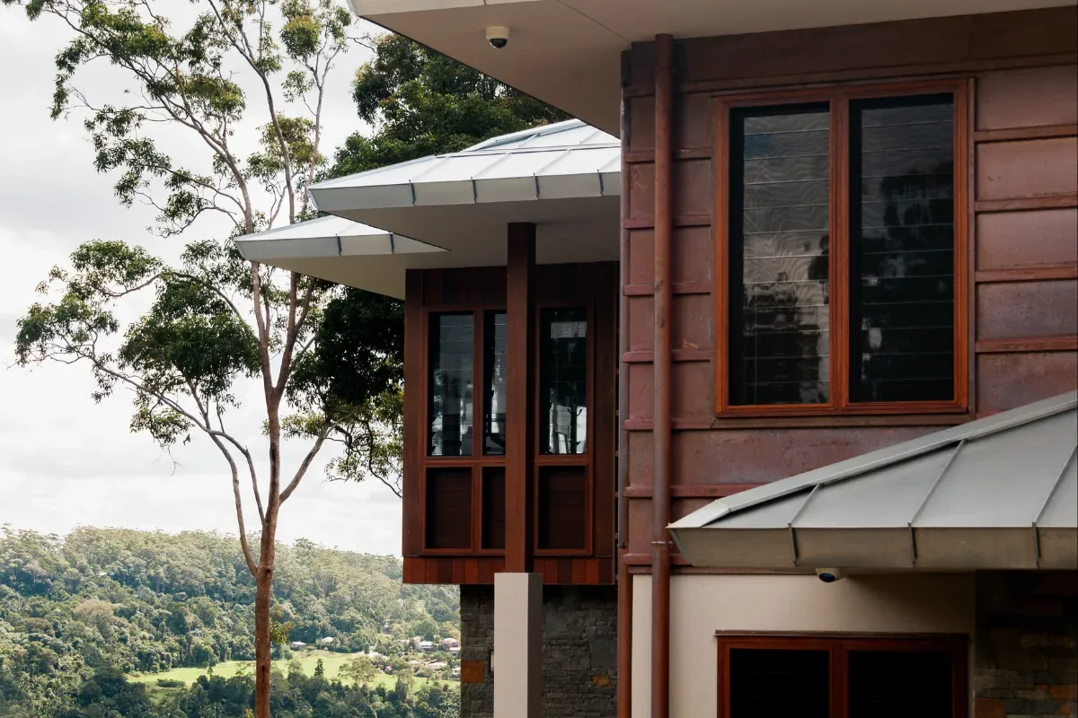 Copper batten seam walls with zalmag standing seam roof — Mount Tamborine by Euroclad