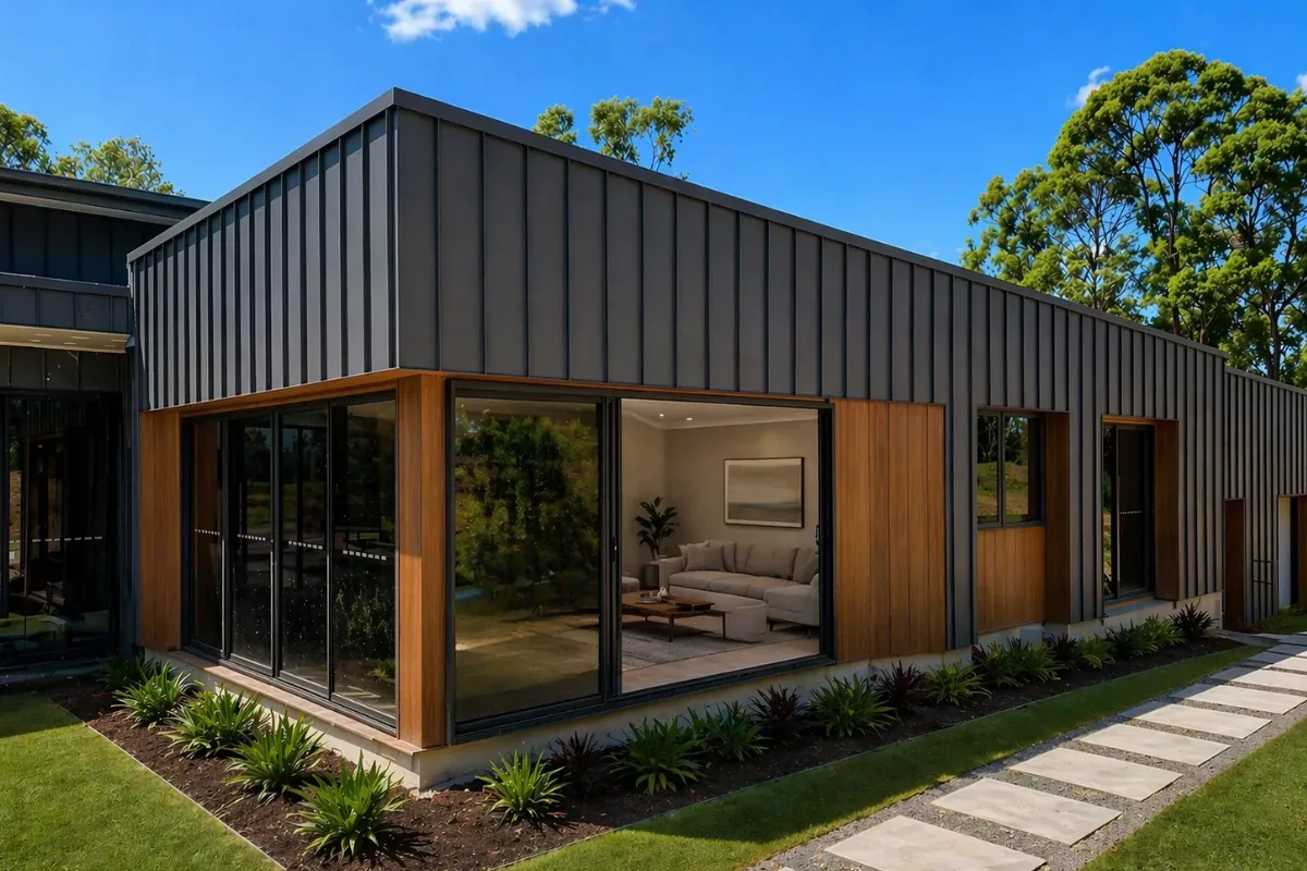 Mudgeeraba — Pavilion Home — Steel Standing Seam by Euroclad — Mudgeeraba, QLD